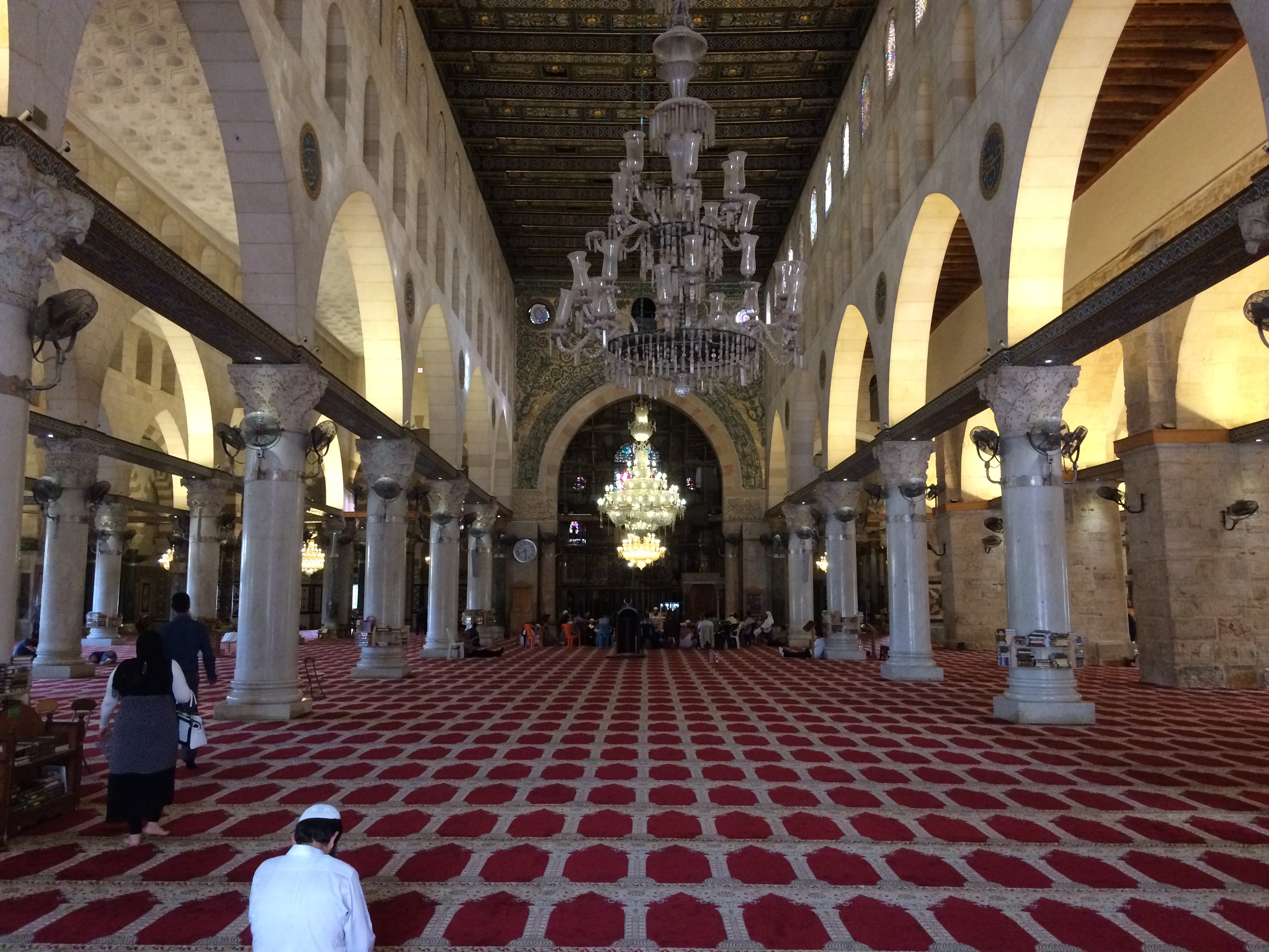 Prayer hall inside Masjid e Aqsa, Jerusalem